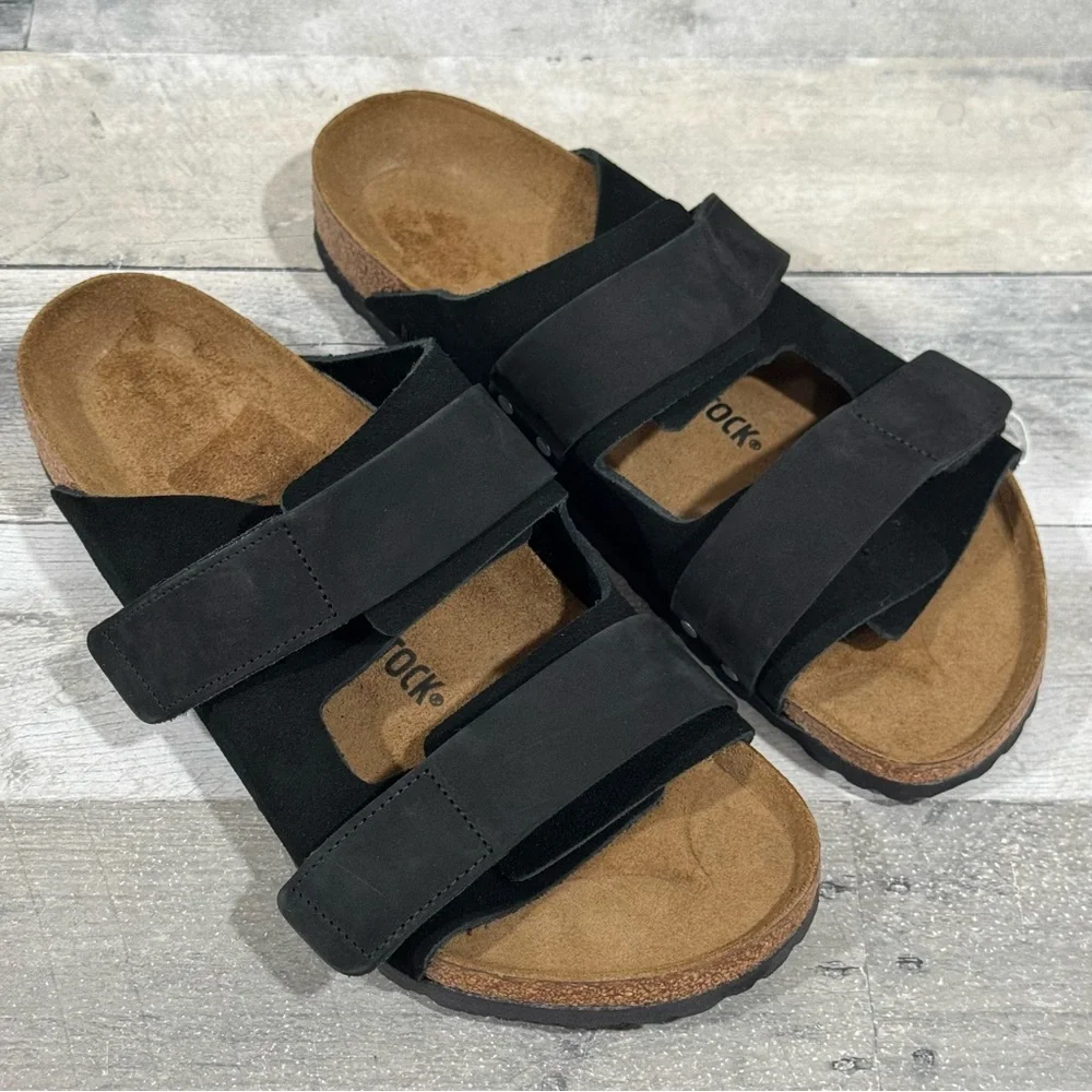 BIRKENSTOCK Uji Nubuck-Suede Leather Sandals in Black - Sz - 11-11.5 US / 44 EU - Picture 2 of 8
